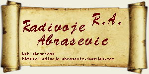 Radivoje Abrašević vizit kartica